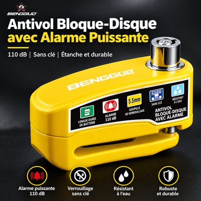 Antivol Bloque-Disque avec Alarme pour Moto & Scooter