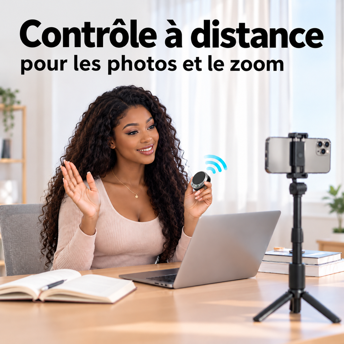 Télécommande Bluetooth Intelligente – Anneau de Défilement & Contrôle à Distance