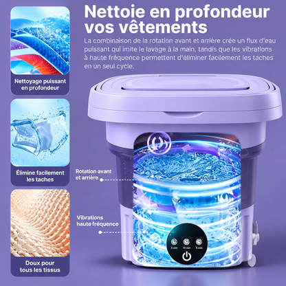 Mini Machine à Laver Pliable & Portable – Compacte, Pratique et Facile à Ranger