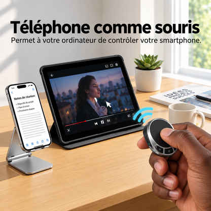 Télécommande Bluetooth Intelligente – Anneau de Défilement & Contrôle à Distance